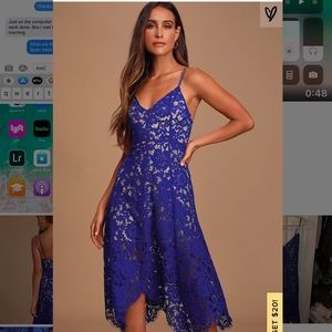 Royal Blue lace midi Dress